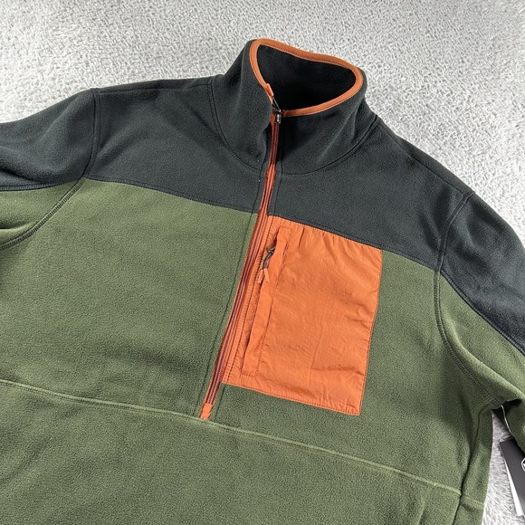 Gray's Peak Sweater Mens Large Green Fleece 1/4 Zip Pullover‎ Outdoors NWT - Picture 1 of 11